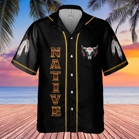 GB-HW0011164 Tribe Design Native American Hawaiian Shirt 3D