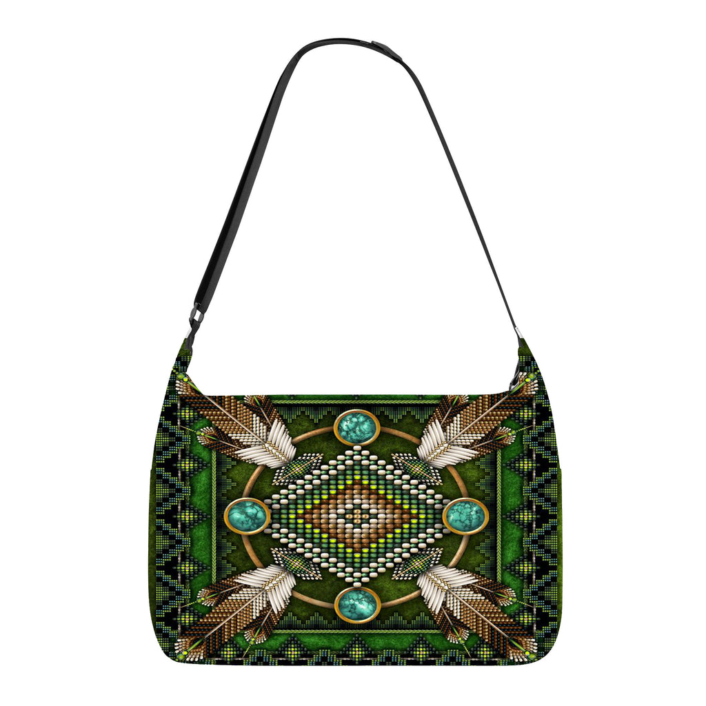 GB-NAT0001-01 Southwest Green Symbol  Native American Messenger Bag