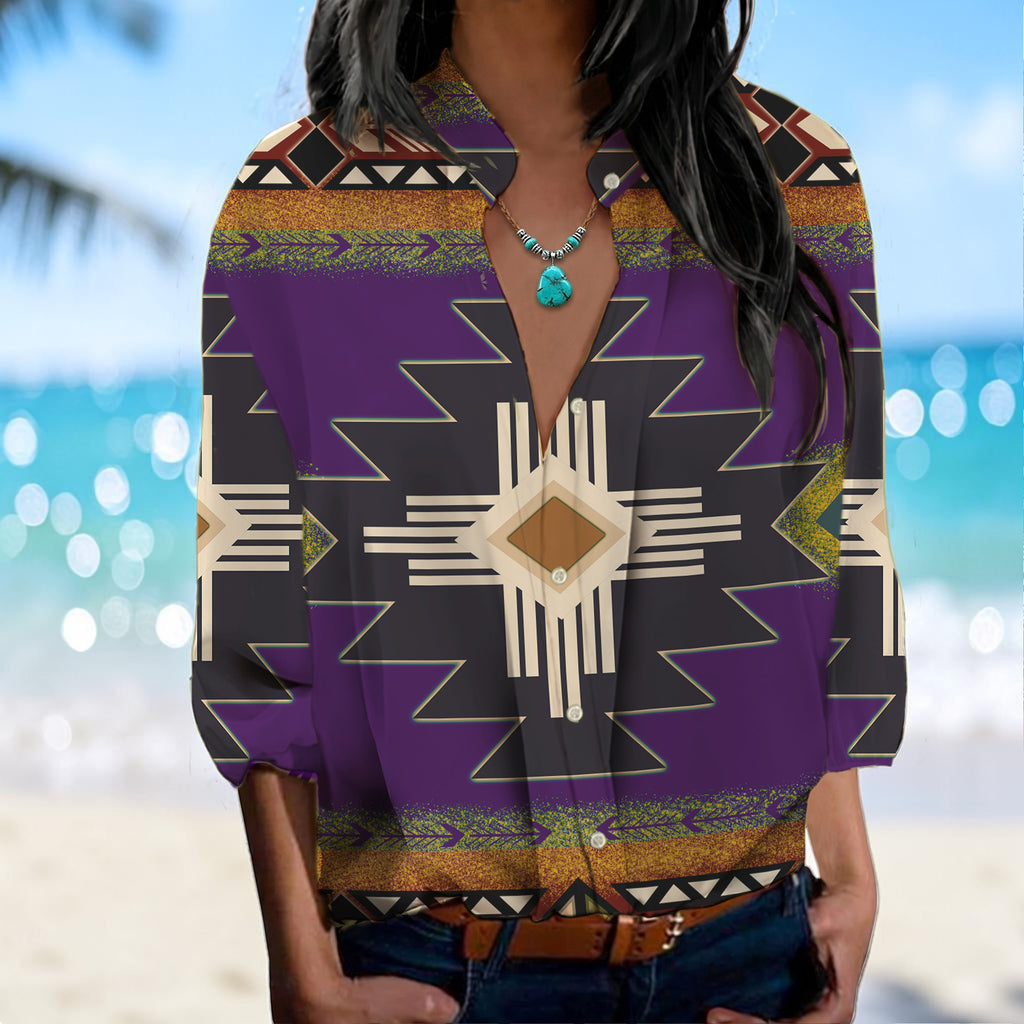 GB-NAT0001-04 Native American Women's Long-Sleeved Shirt