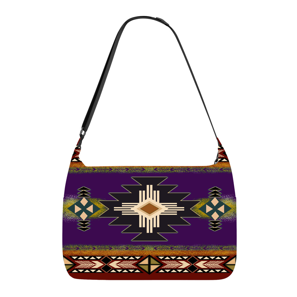 GB-NAT0001-04 Southwest Purple Symbol Native American Messenger Bag