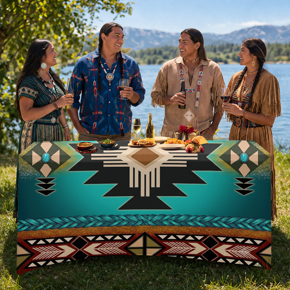 GB-NAT0001-04m1 Native American Elastic Table Cover
