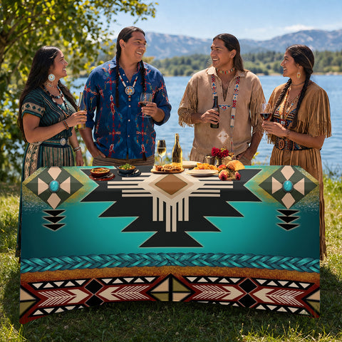 GB-NAT0001-04m1 Native American Elastic Table Cover