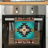 GB-NAT0001-04m1 Turquoise Southwest Native American Kitchen Dish Towel Set of 2