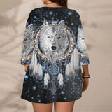 GB-NAT00010-02 Wolf Galaxy Native American Beach Kimono