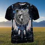 GB-NAT00010-02v3 Bear Dreamcatcher Native American 3D T-shirt