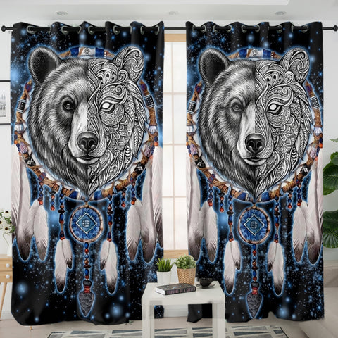 GB-NAT00010-02v3 Bear Dreamcatcher Native American Living Room Curtain