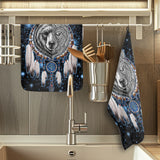 GB-NAT00010-02v3 Dreamcatcher Bear Native American Kitchen Dish Towel Set of 2