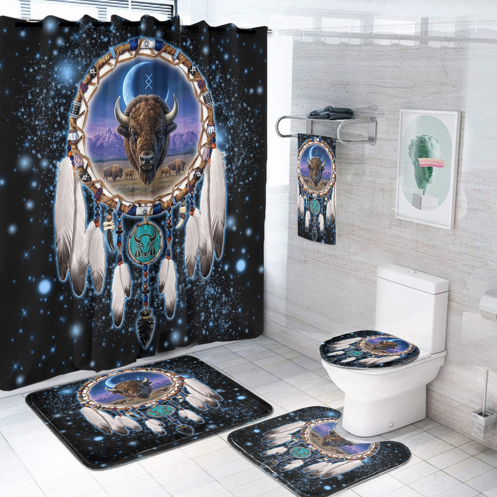 GB-NAT00010v2 Bison Dreamcatcher Native American Bathroom set
