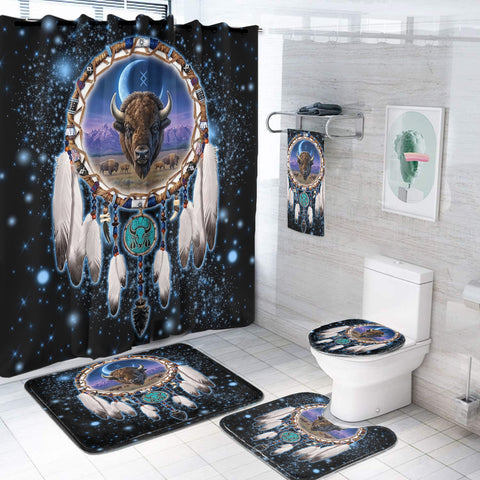 GB-NAT00010v2 Bison Dreamcatcher Native American Bathroom set