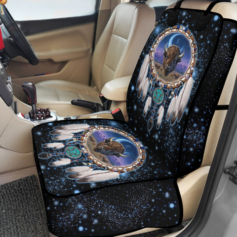 GB-NAT00010v2 Bison Dreamcatcher Native American Waterproof Car Front Seat Cover for Pet