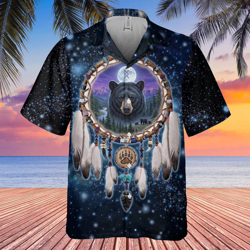 GB-NAT00010v3 Bear Dreamcatcher Native American Hawaiian Shirt 3D