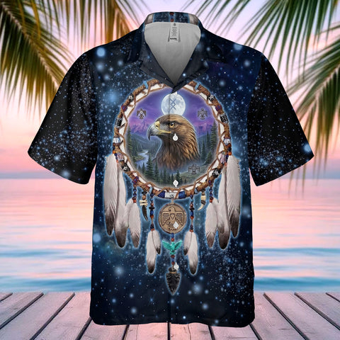 GB-NAT00010v4 Eagle Dreamcatcher Native American Hawaiian Shirt 3D