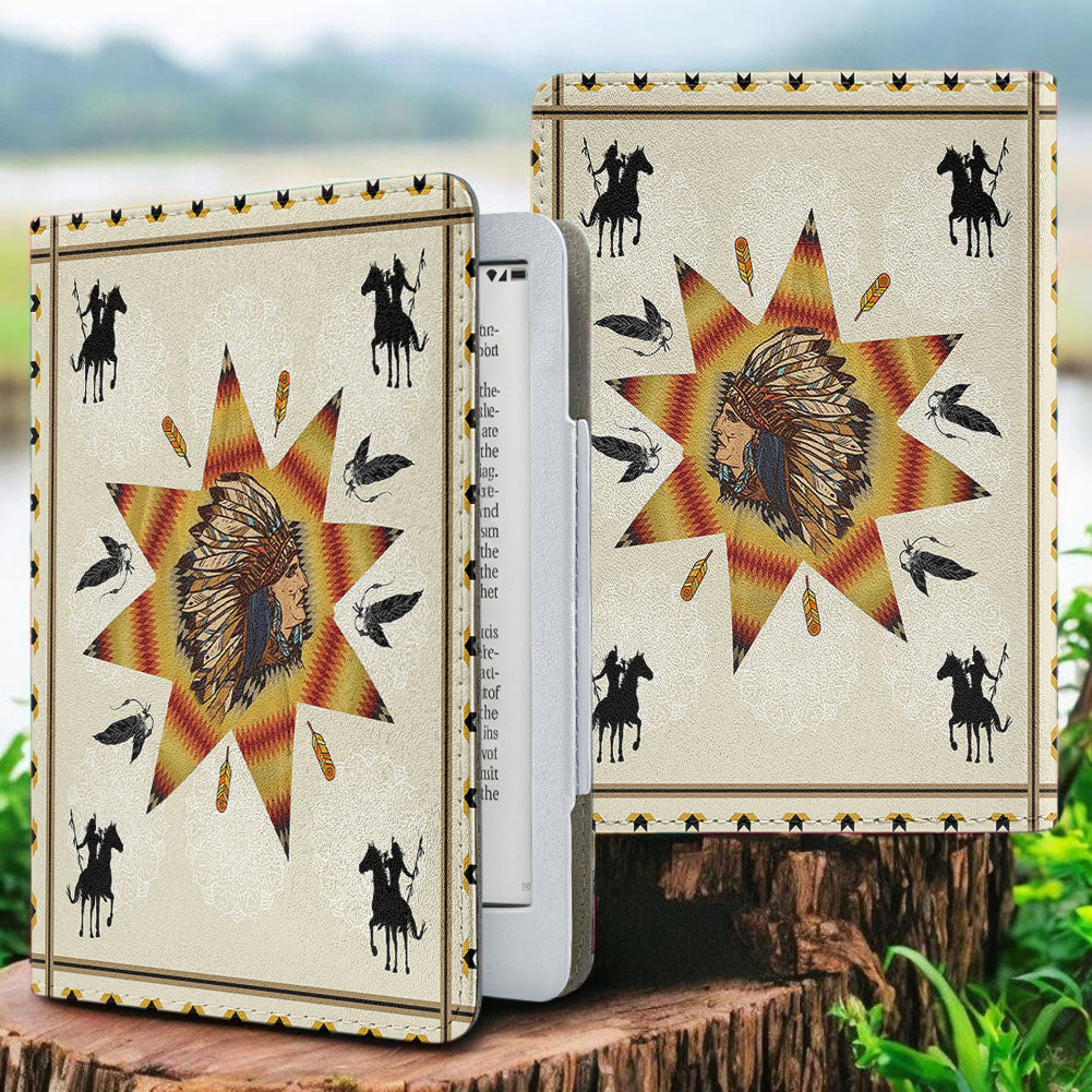 GB-NAT00011-01 Chief Native American Kindle PU Leather Case