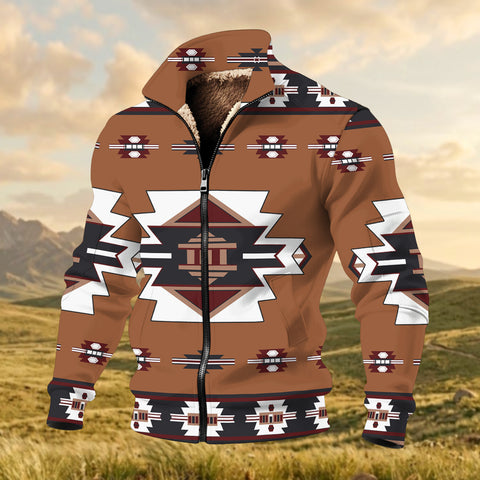 GB-NAT00012 Native American Thick Knit Fleece Jacket