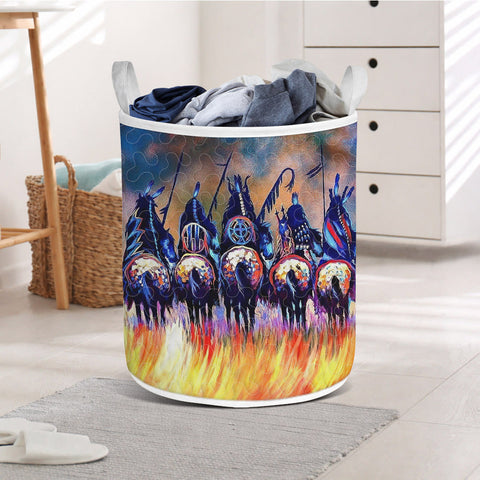 GB-NAT00013 Chief Native American Quilted Laundry Basket