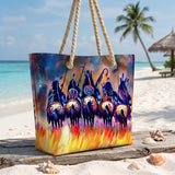 GB-NAT00013 Chiefs Fire Native American Quilted Beach Bag