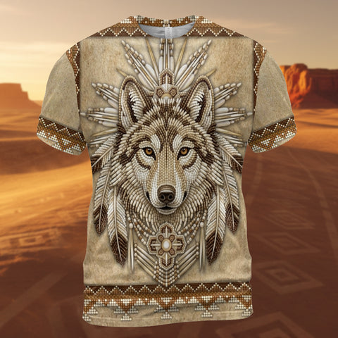 GB-NAT00014v2 Wolf Native American 3D T-shirt