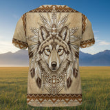 GB-NAT00014v2 Wolf Native American 3D T-shirt