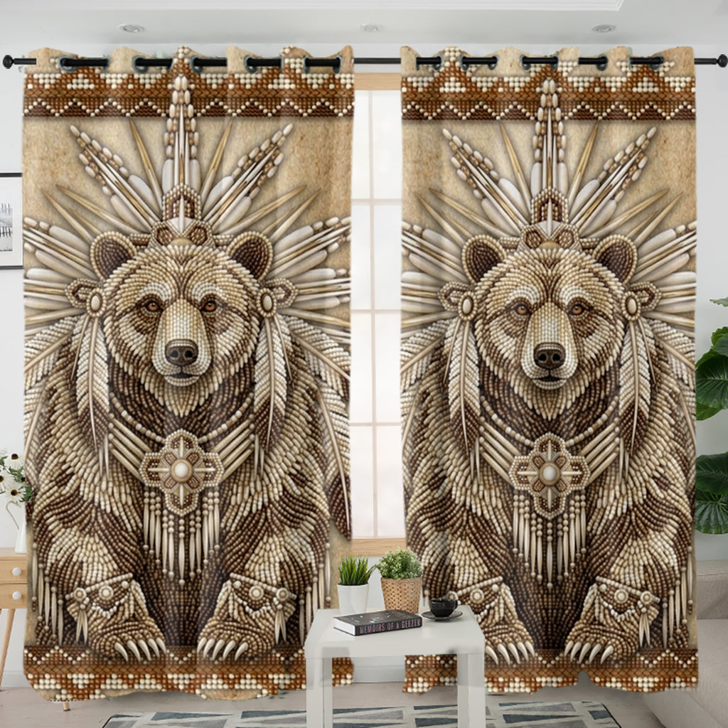 GB-NAT00014v3 Bear Chief Native American Living Room Curtain