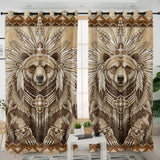 GB-NAT00014v3 Bear Chief Native American Living Room Curtain