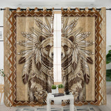 GB-NAT00014v3 Bear Chief Native American Living Room Curtain