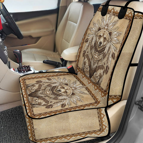 GB-NAT00014v3 Bear Chief Native American Waterproof Car Front Seat Cover for Pet