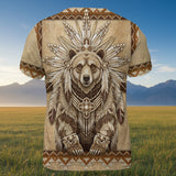 GB-NAT00014v3 Bear Native American 3D T-shirt