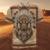 GB-NAT00014v5 Bison Native American 3D T-shirt