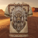 GB-NAT00014v5 Bison Native American 3D T-shirt