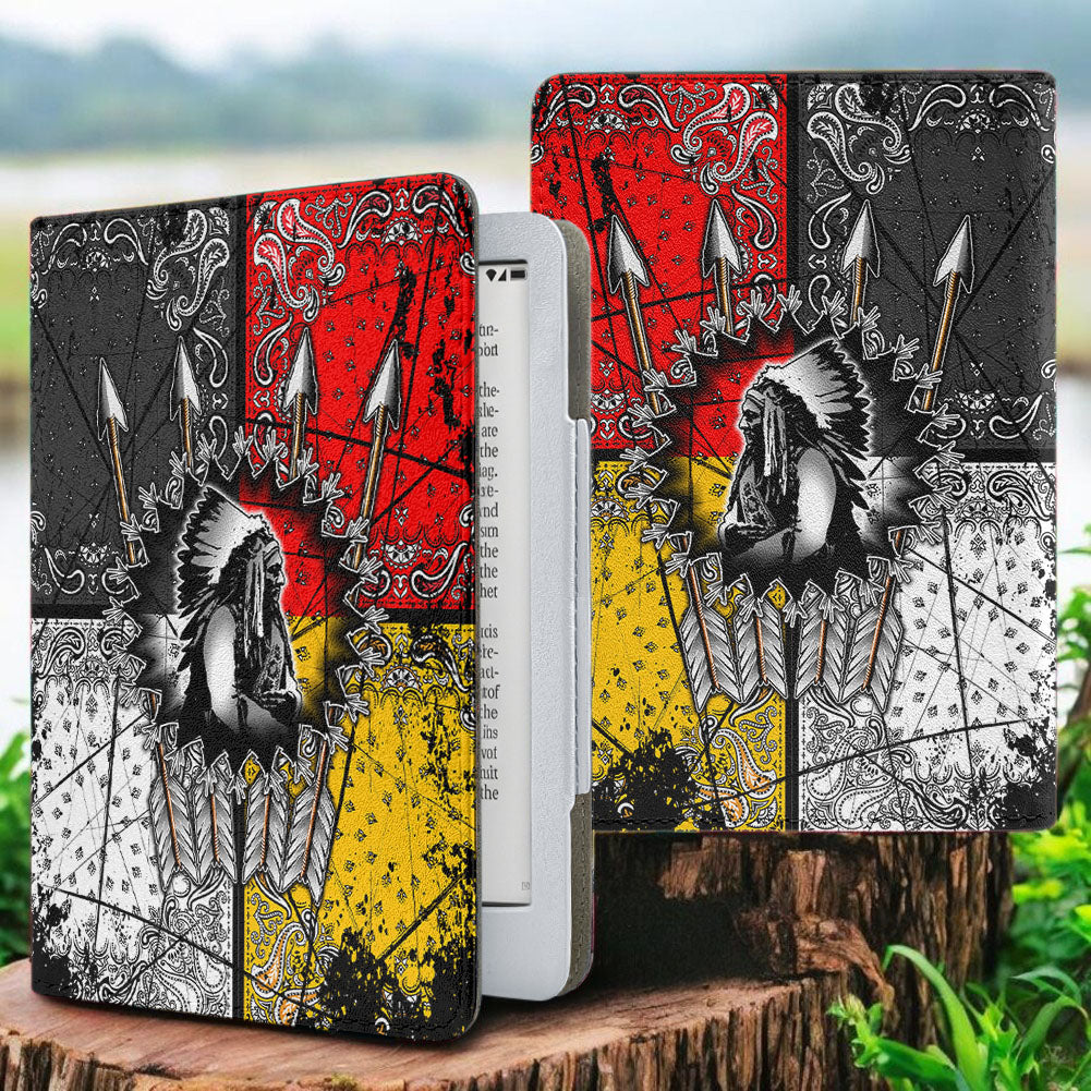 GB-NAT00015 Chief Arrow Native American Kindle PU Leather Case