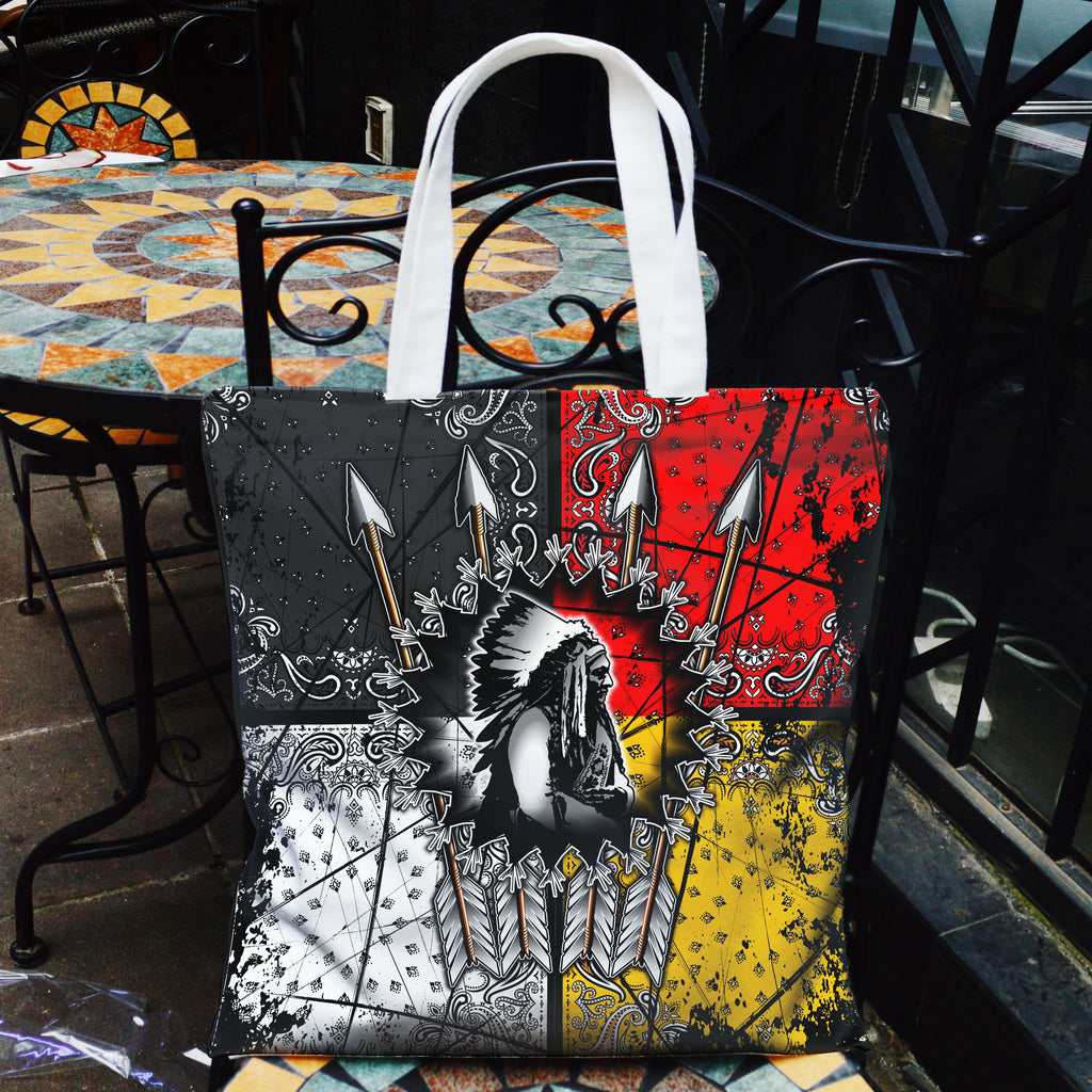 GB-NAT00015 Chief Native American Pocket Canvas Bag