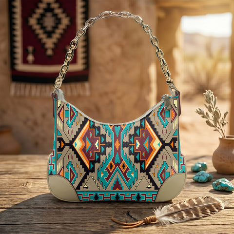 GB-NAT00016 Native American PU Leather Chain Shoulder Bag