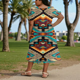 GB-NAT00016 Native American Puff Sleeve Straight Skirt