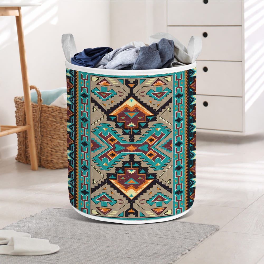 GB-NAT00016 Native American Quilted Laundry Basket