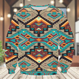 GB-NAT00016 Native American Unisex Drop-shoulder Knitted Fleece Sweater