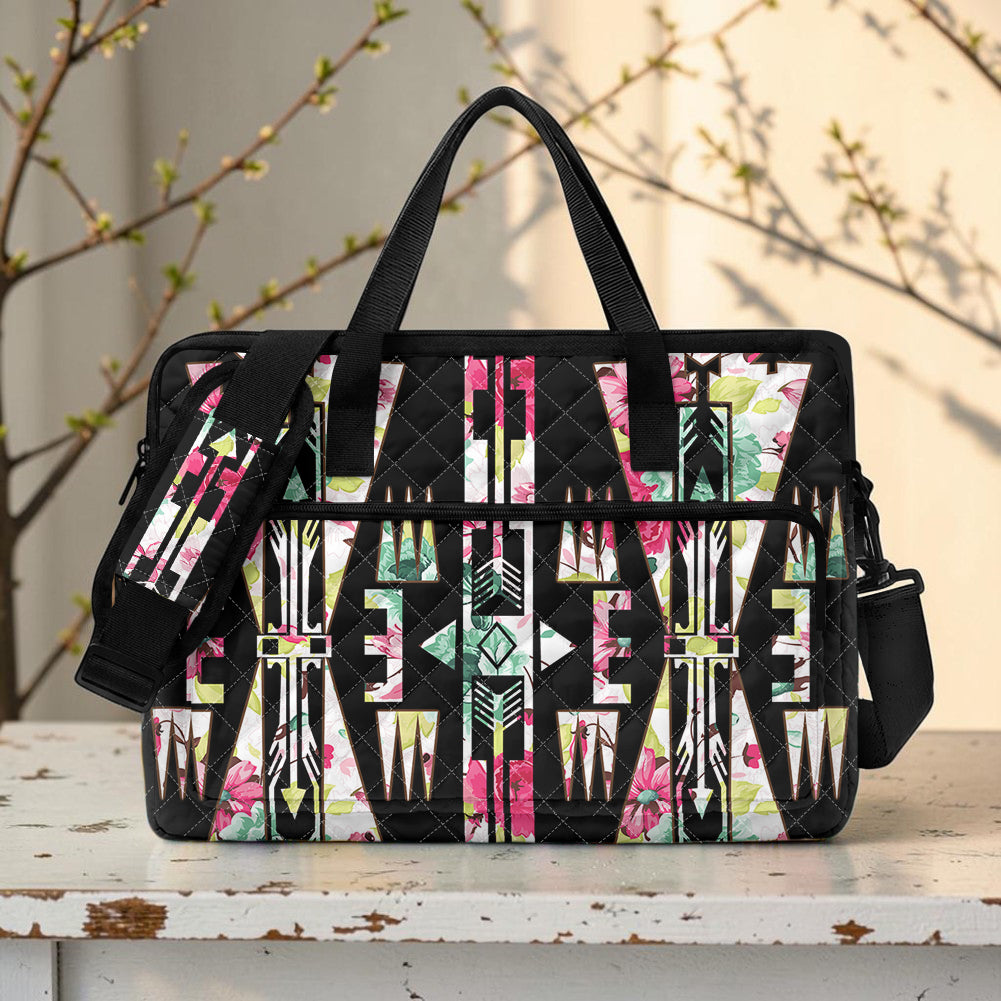 GB-NAT00017 Floral Arrow Native American Quilted Computer Bag