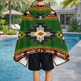 GB-NAT0001 Pattern Native American Hooded Towel Poncho