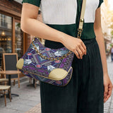GB-NAT00023-03 Feather Native American PU Leather Chain Shoulder Bag
