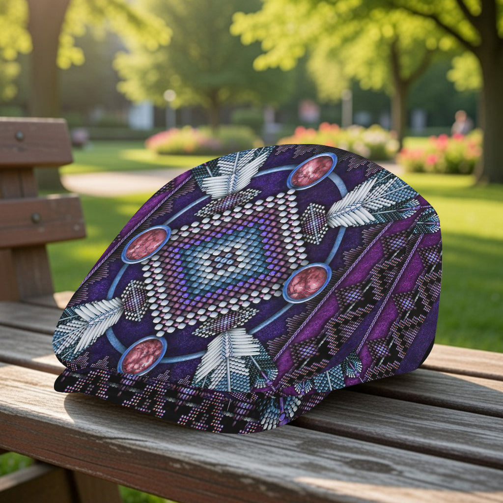 GB-NAT00023-03 Mandala Feather Native American Jeff Cap