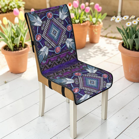 GB-NAT00023-03 Native American Quilted Dining Chair Slip Cover