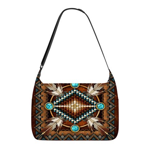 GB-NAT00023-04 Mandala Brown Native American Messenger Bag