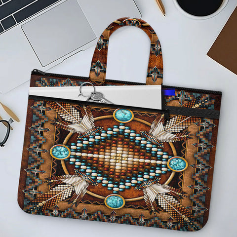 GB-NAT00023-04 Native American Canvas Document Bag