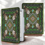 GB-NAT00023 Green Mandala Native American Kindle PU Leather Case