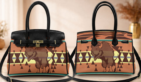 GB-NAT00024 Bison Native American Women Handbag