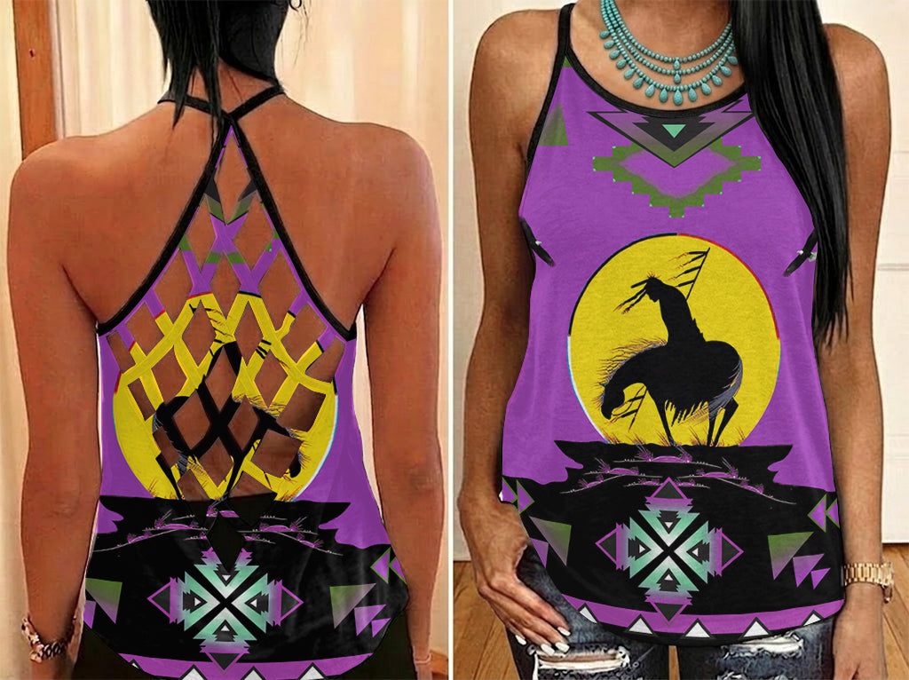 GB-NAT00026-04 Trail of Tears Native American Criss-Cross Open Back Tank Top