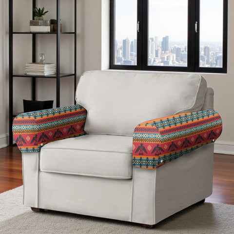 GB-NAT00029 Native American 2PCS Sofa Armrest Covers with Buttons