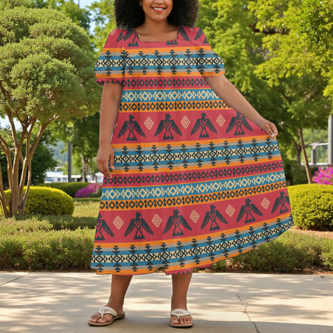 GB-NAT00029 Native American Puff Sleeve Straight Skirt