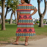 GB-NAT00029 Native American Puff Sleeve Straight Skirt