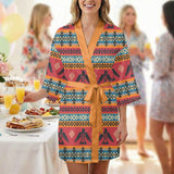 GB-NAT00029 Native American Women Satin Wedding Robe