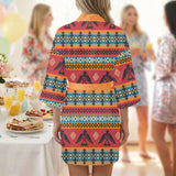 GB-NAT00029 Native American Women Satin Wedding Robe